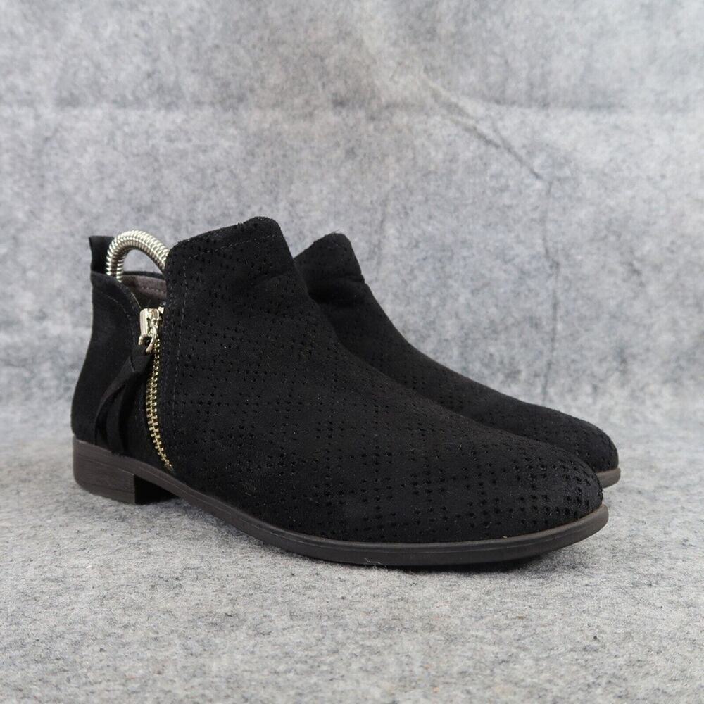 Dr Scholls Shoes Womens 6 Bootie Fashion Casual Comfort Black Zip Fabric Classic